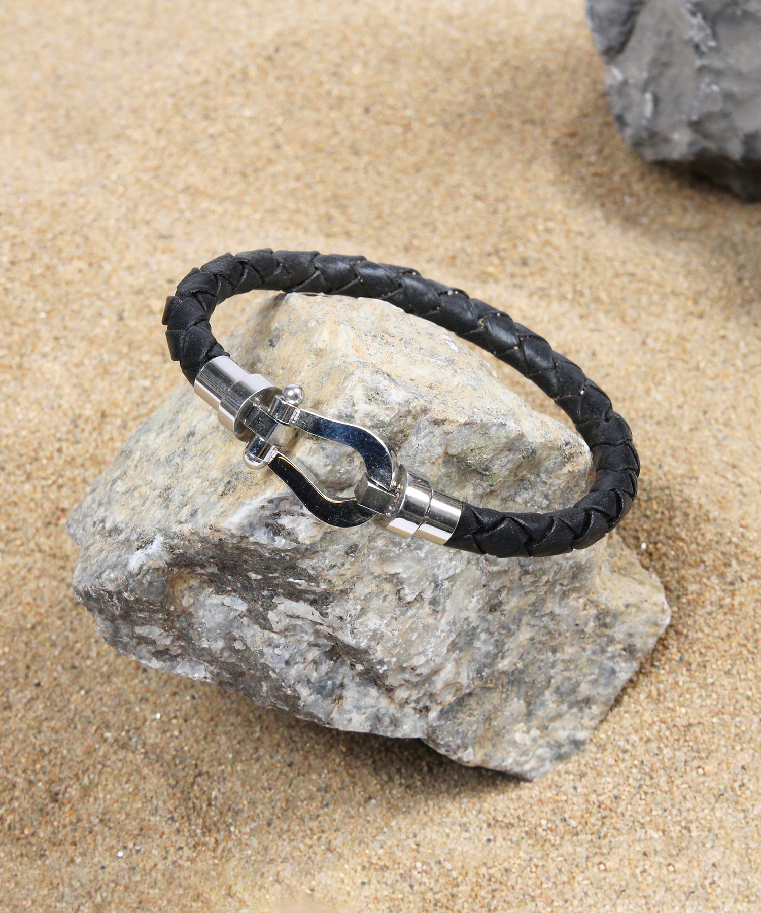 [5/31 예약발송] [천연소가죽]Cowhide Hoop bracelet BLACK