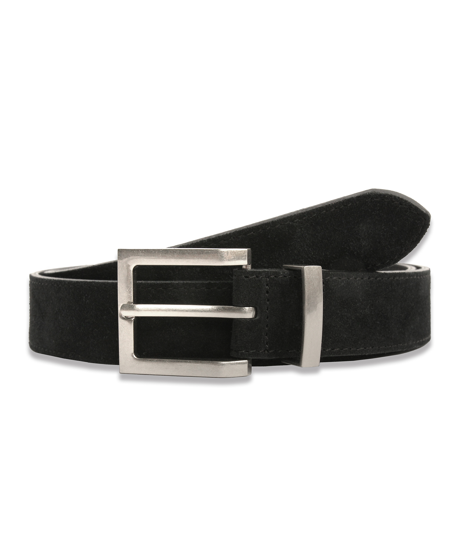 [6/7 예약발송] Cowhide Half Suede Leather Belt BLACK